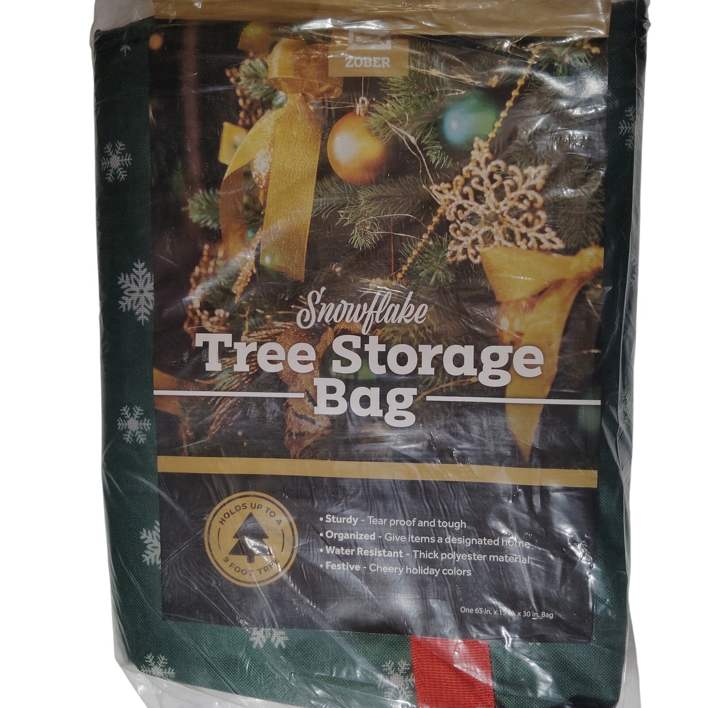 Zober X-Large Christmas Tree Storage Bag 65x15x30 Fits 9 Ft Tree, Zip w/ Handles