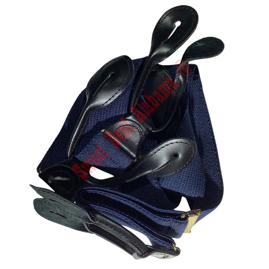 Air Force Officer's Dress Blue Suspenders - Leather Ends for Button Attachment