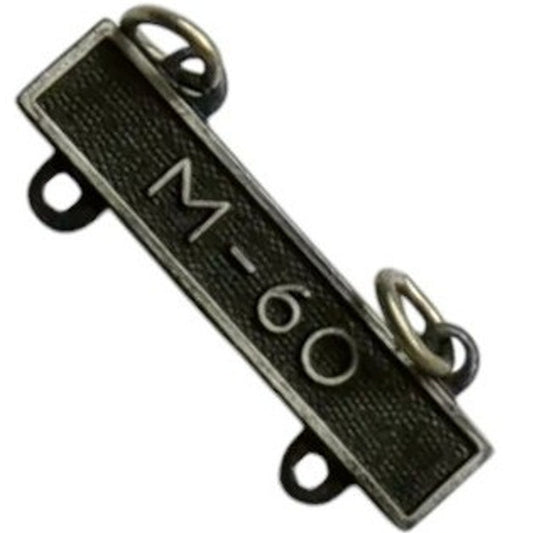 Military Qualification Bar, M-60, 1/2"H x 1"W, Silver w/ Black Background