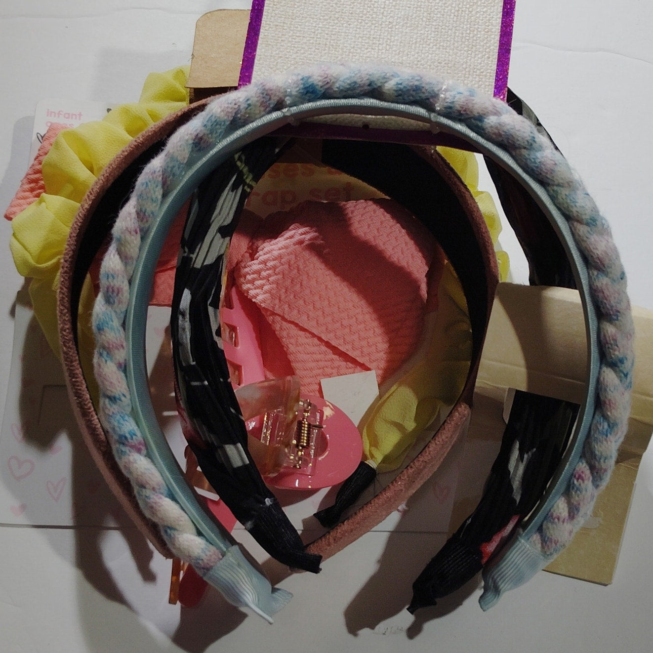 Lot of 6 Girl’s Hair Accessories, Mixed Styles & Colors, Headbands & Hair Pieces