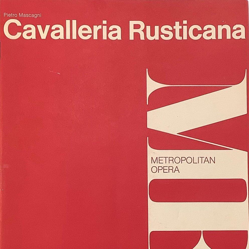 MET Opera, Pietro Mascagni Cavalleria Rusticana Libretto Original & English 1963