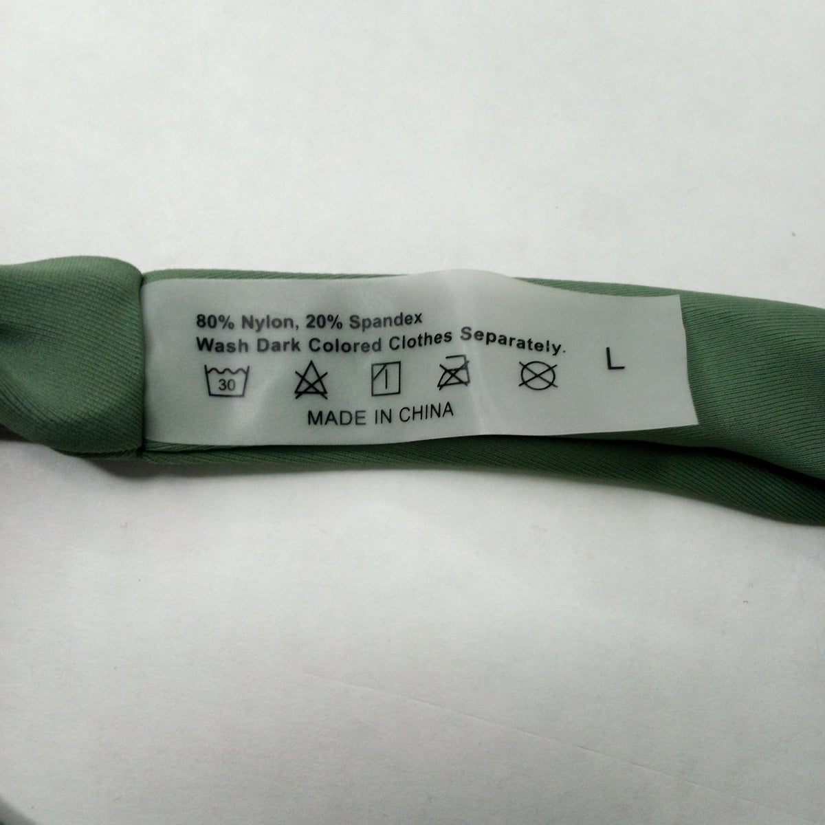 Women's Dark Green Ribbed High-Cut Bikini Swim Bottoms Size L Nylon Spandex