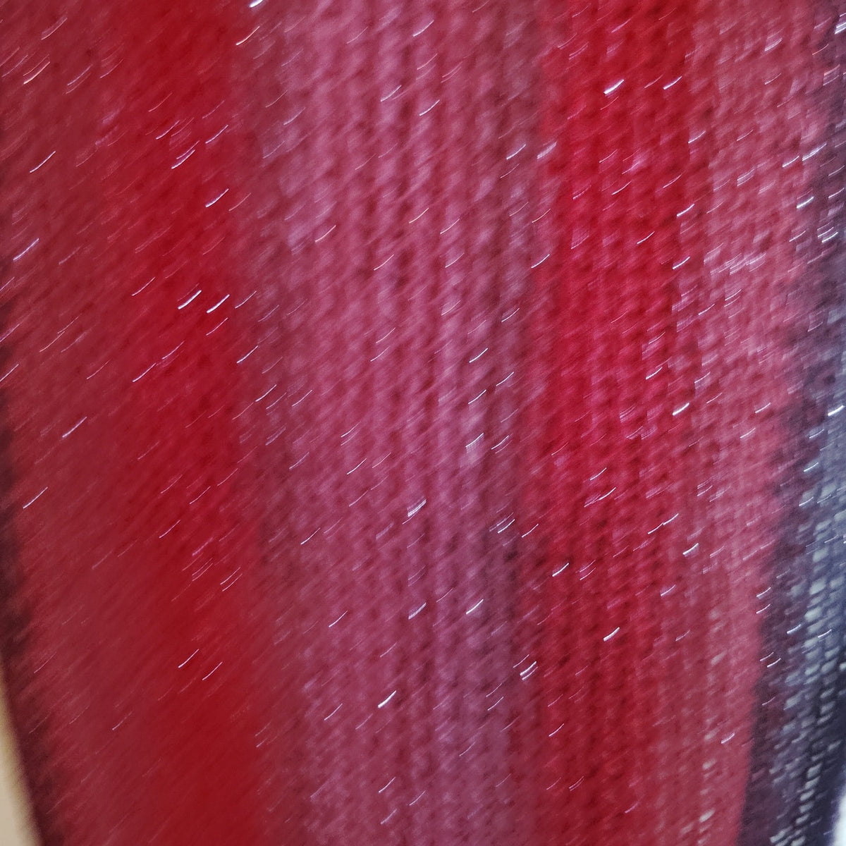 All American Comfort Navy & Red Ombre Knit Scarf Metallic Thread Estate