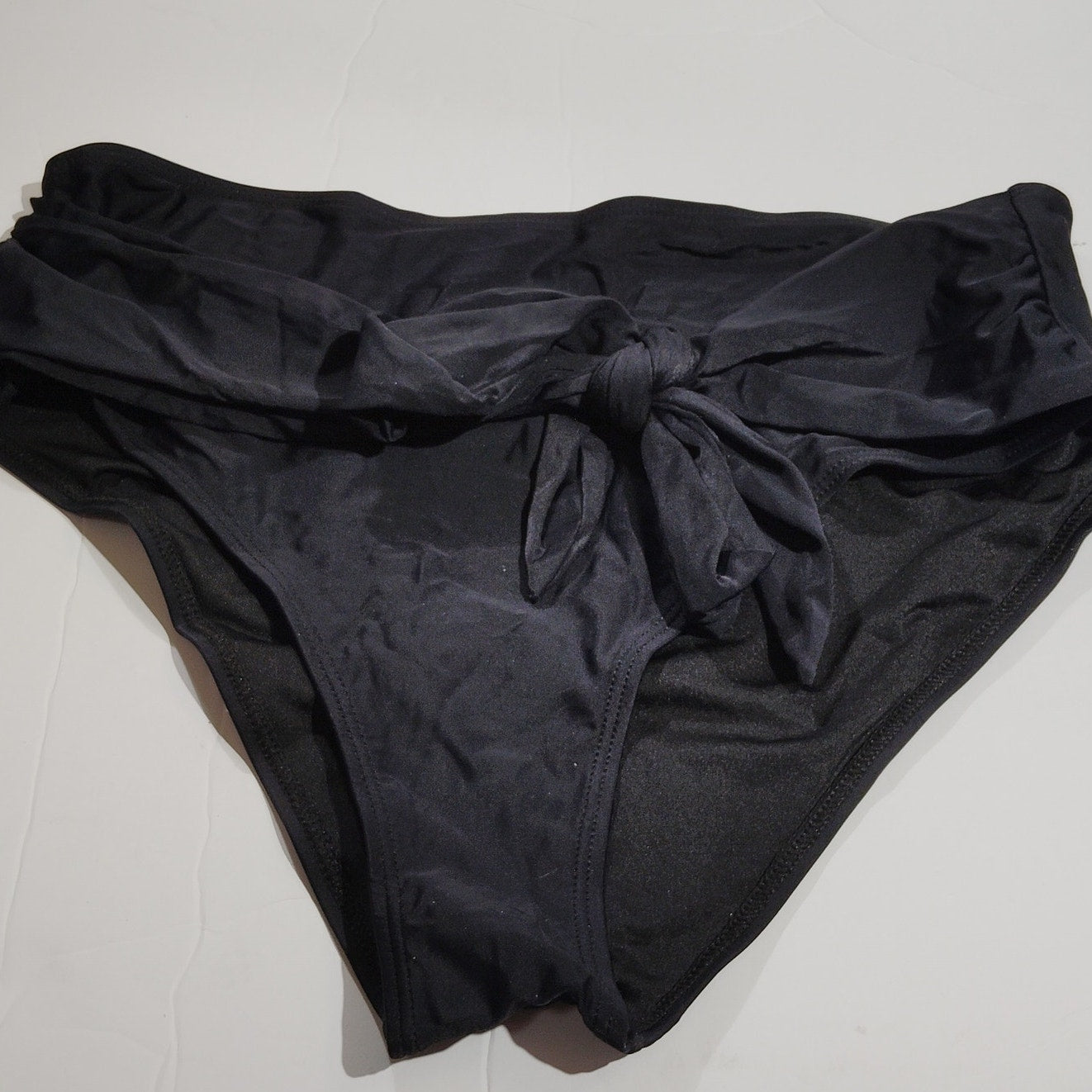 High‑Rise Swim Bottoms – Black – XL – NWOT – 82/18 Nylon/Spandex