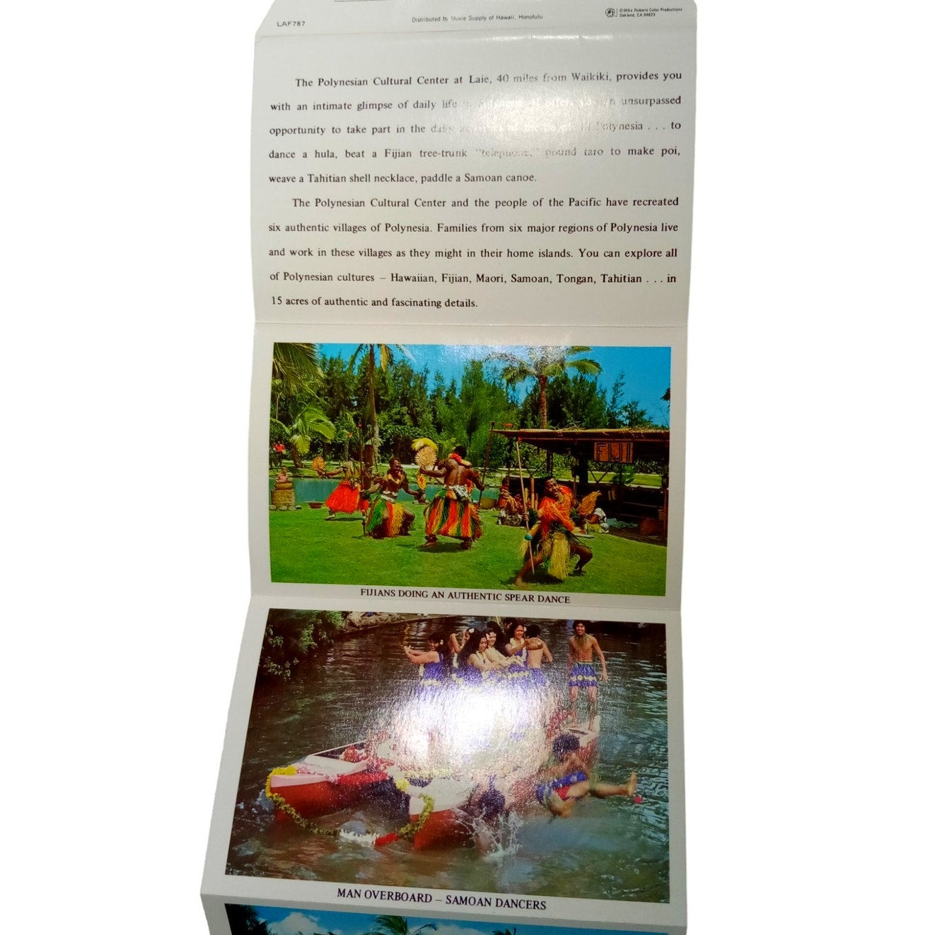Folding Card, 12 Views, Polynesian Cultural Center, Oahu, HI, 4" x 6", Vintage