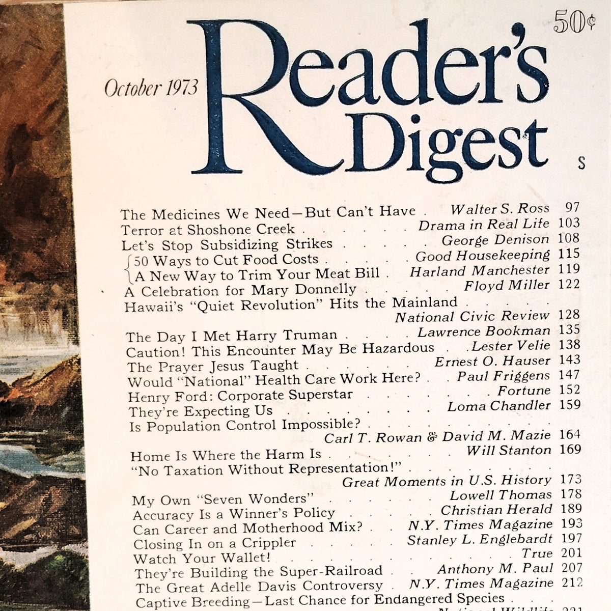 VTG Reader's Digest October 1973 Magazine - Maine Coast Cover Art, Jack Nicklaus