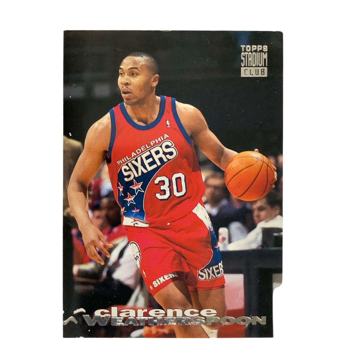 Clarence Weatherspoon, 76ers, 1993 Topps Stadium Club Collector's Card 95, EXC