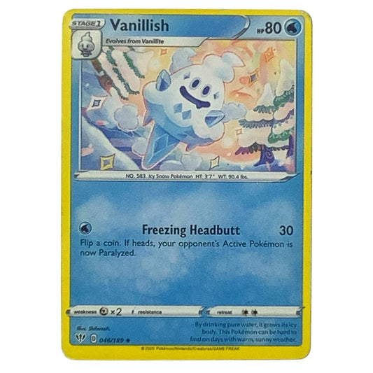 Vanillish 046/189 - Darkness Ablaze Pokemon Card - Illus. Shibuzoh, EUC 2020