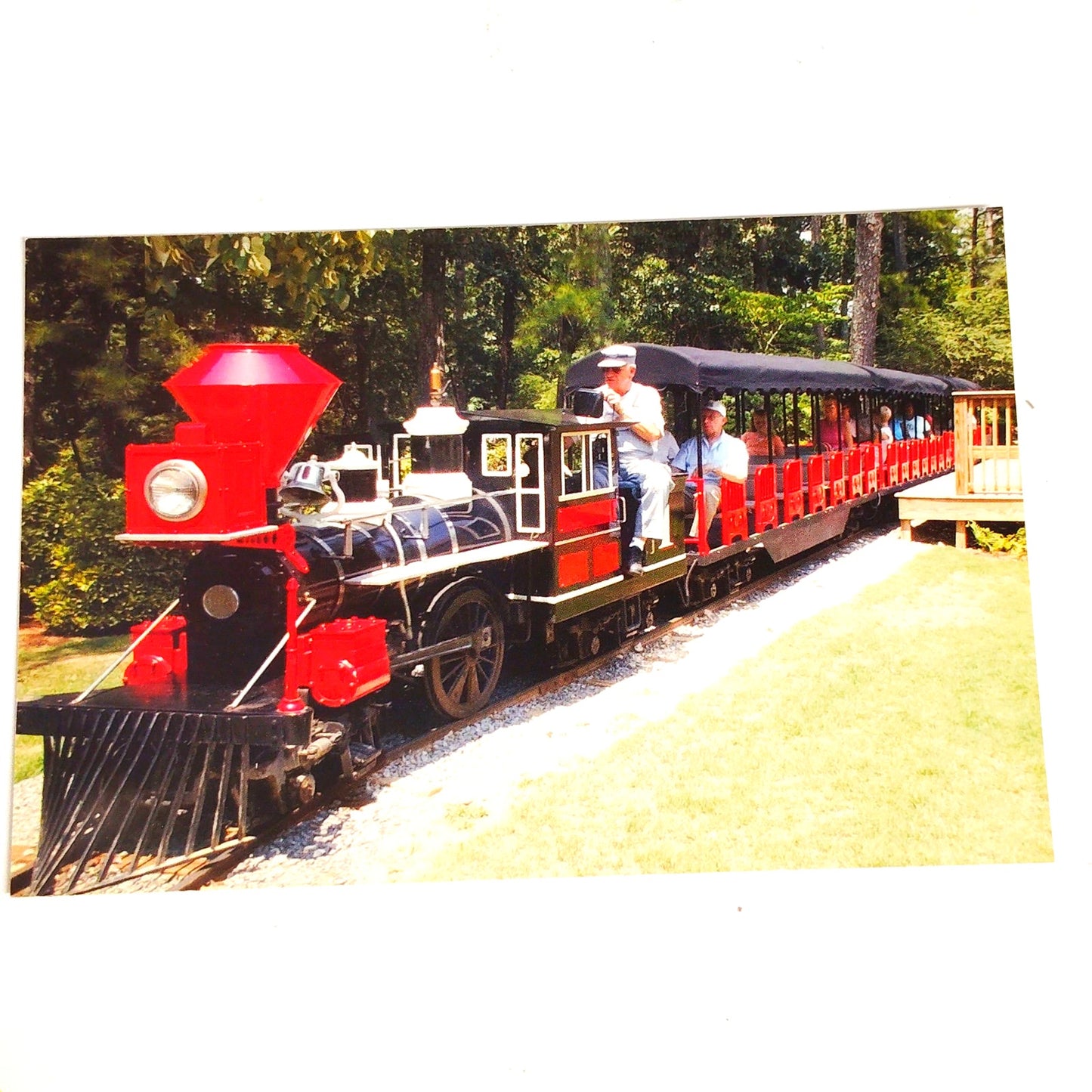 VTG Noccalula Falls Park Train Postcard Gadsden AL Miniature Railway NOS