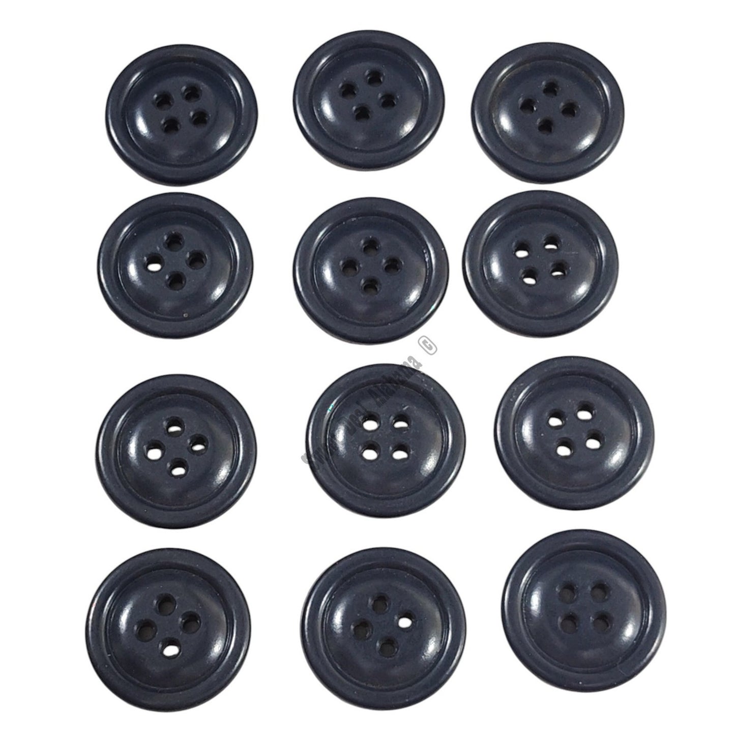 48 Dark Blue U.S. Navy 4-Hole Coat Buttons, 13/16"D, 32 Ligne, 4 Dz., Plastic