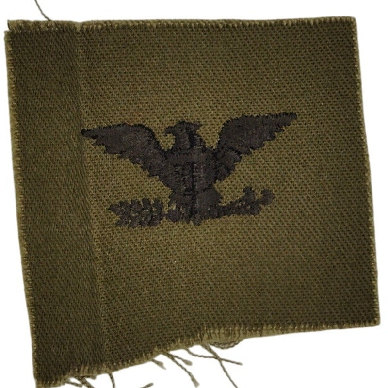 Vintage US Army Colonel O‑6 Subdued OD Green Rank Patch Vietnam Era Sew‑On