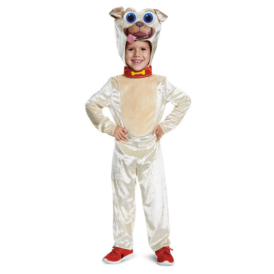 Toddler Unisex Rolly Classic Puppy Dog Pals Costume, 3T-4T, White