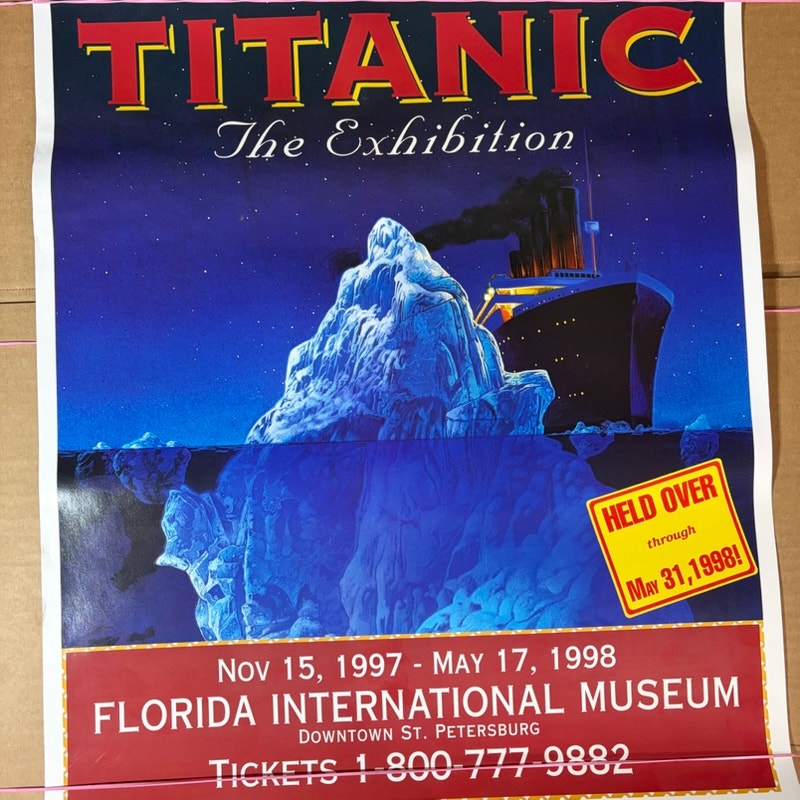Vintage Titanic Exhibition Poster Florida International Museum 1997-1998 20x16"