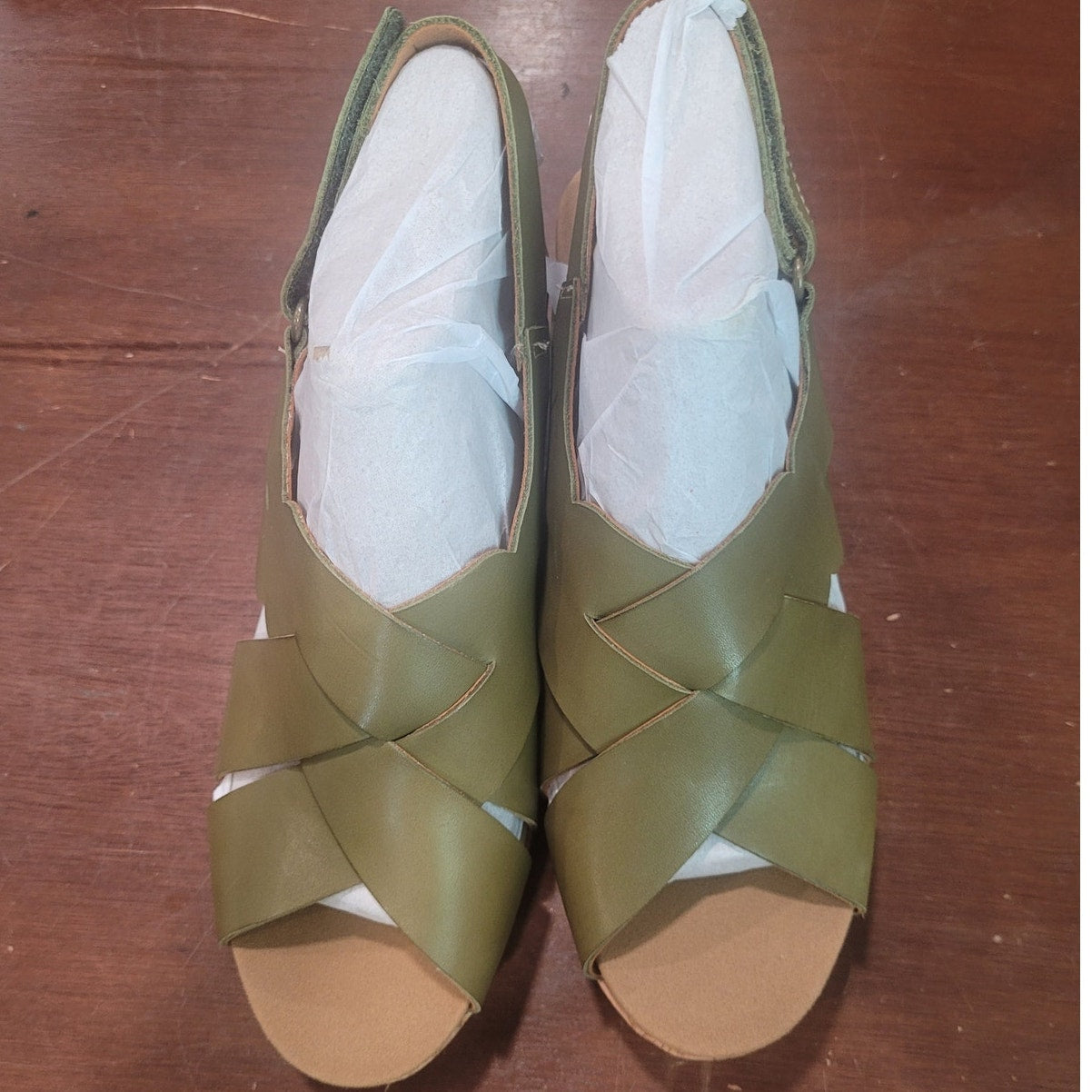 Cobb Hill Alleah Sling Sandal – Avocado, Women’s 8W, Hook & Loop, CJ0944