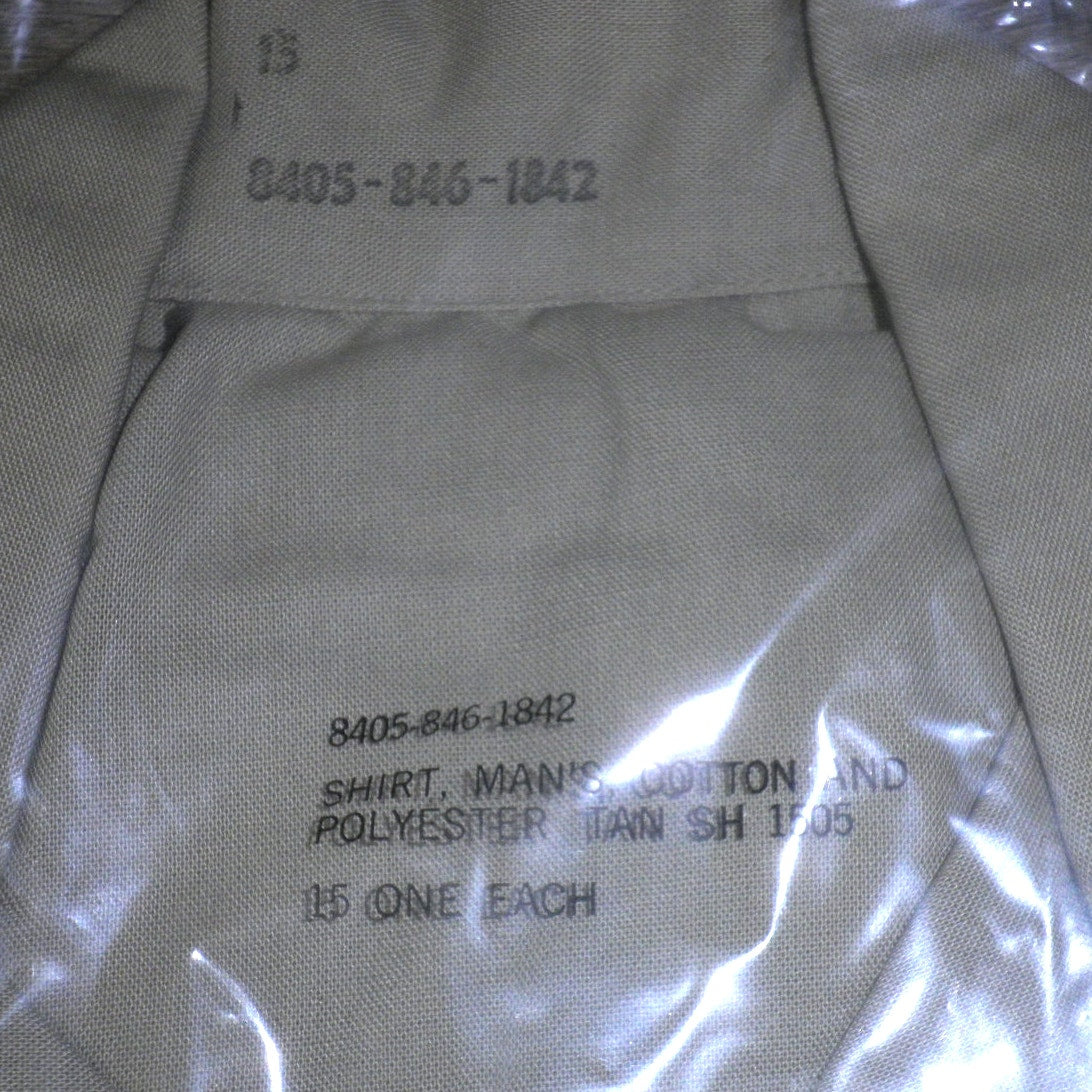 U.S.A.F, Vietnam, 1968, S/S Shirt, Tan Shade 1505, Size 15, Cotton/Poly, NIP