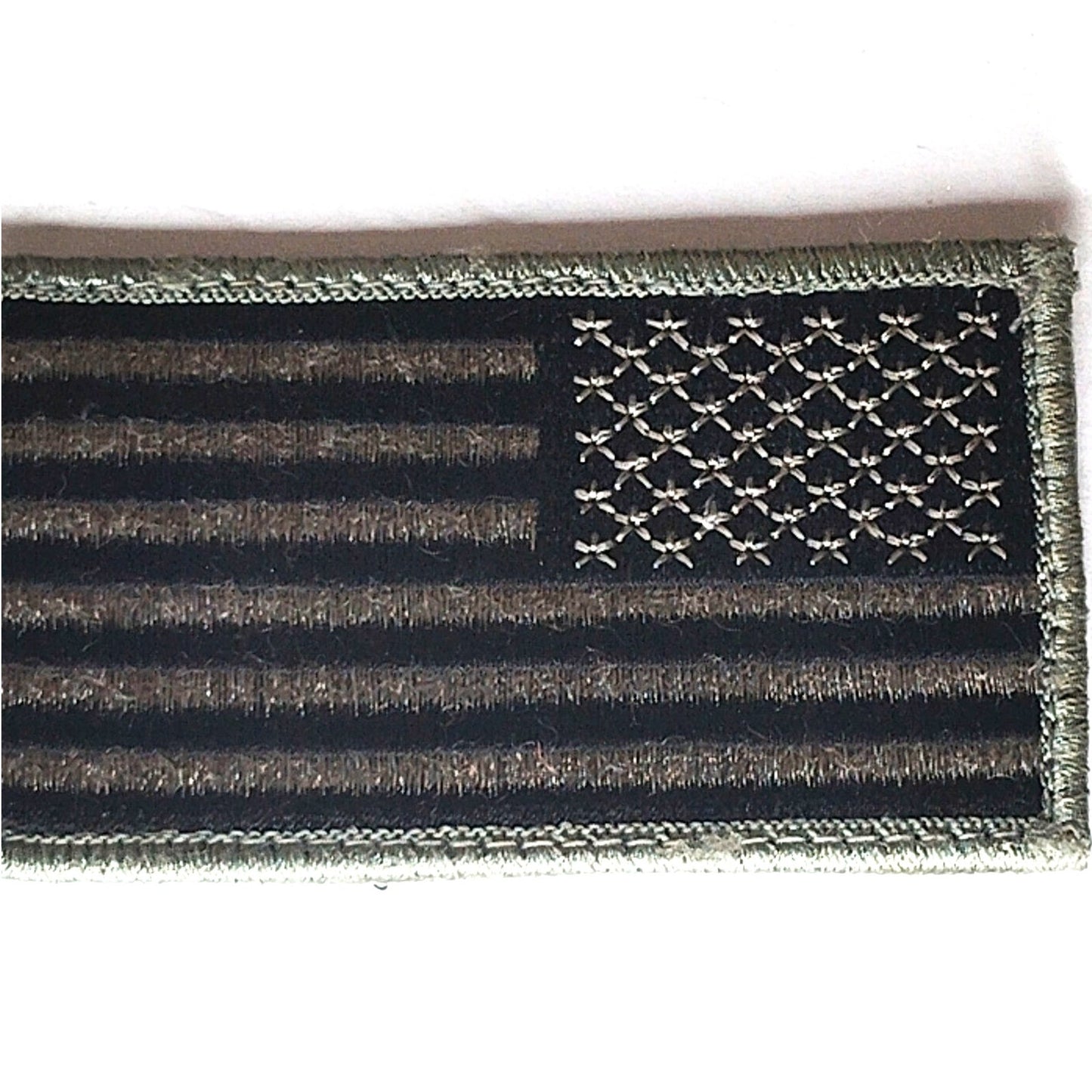 US Reverse Flag Patch Subdued Foliage Green/Black 3‑1/4" × 1‑7/8" Hook Back