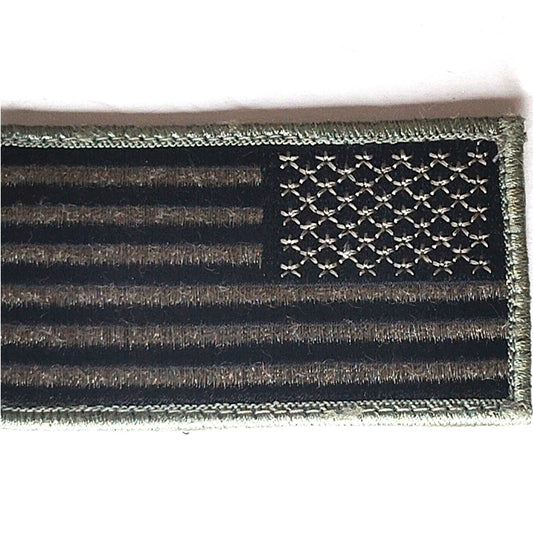 US Reverse Flag Patch Subdued Foliage Green/Black 3‑1/4" × 1‑7/8" Hook Back
