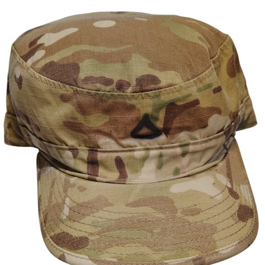 Vintage Woodland Camo Patrol Cap Size 7 Faded BDU No Label Surplus Field-Worn