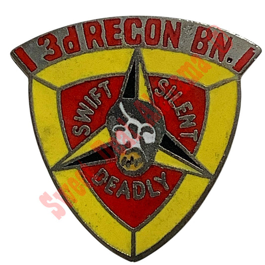 USMC 3rd Reconnaissance Battalion "Swift, Silent, Deadly"  Hat, Lapel or Tie Pin
