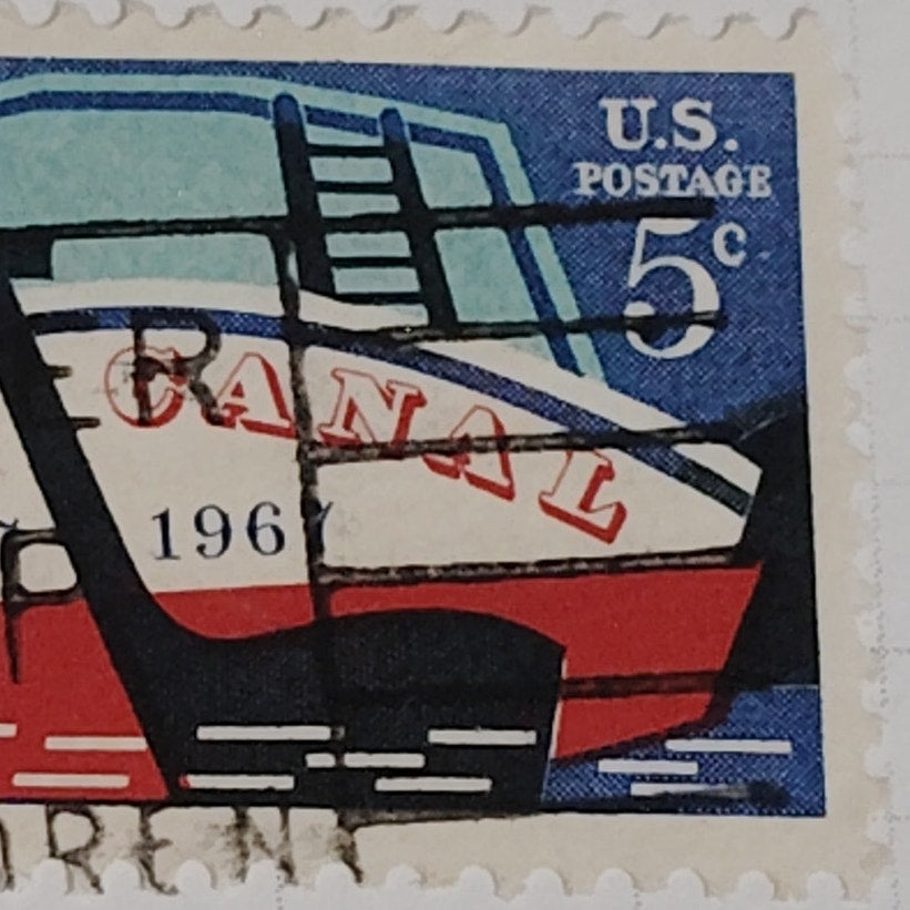 1967 Scott #1325 – 5¢ Erie Canal Sesquicentennial / Canal Boat – Canceled