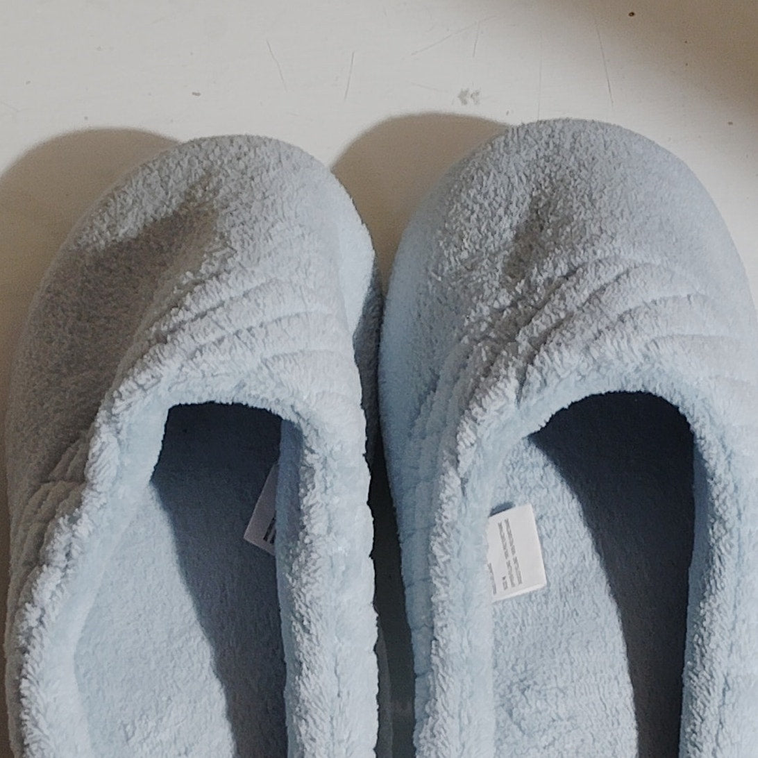 MUK LUKS Micro Chenille Clog Slippers – Blue – Women’s 7‑8 DESCRIPTION