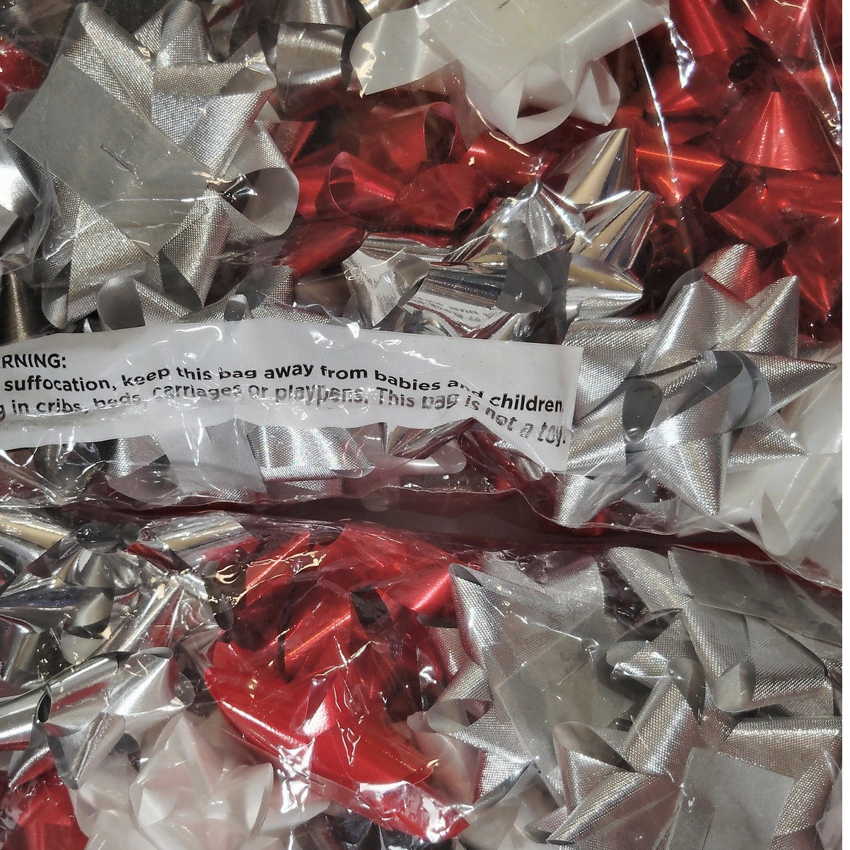Wondershop 40ct Christmas Gift Bows Red White Silver Holiday Peel n Stick Bows