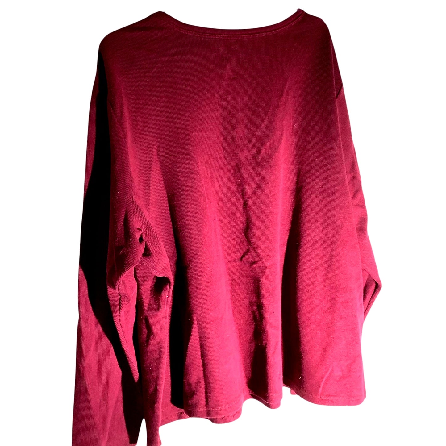 Sonoma Life+Style Women's L/S Scoopneck Pullover Shirt, Wine Red, 3XL, XXXL