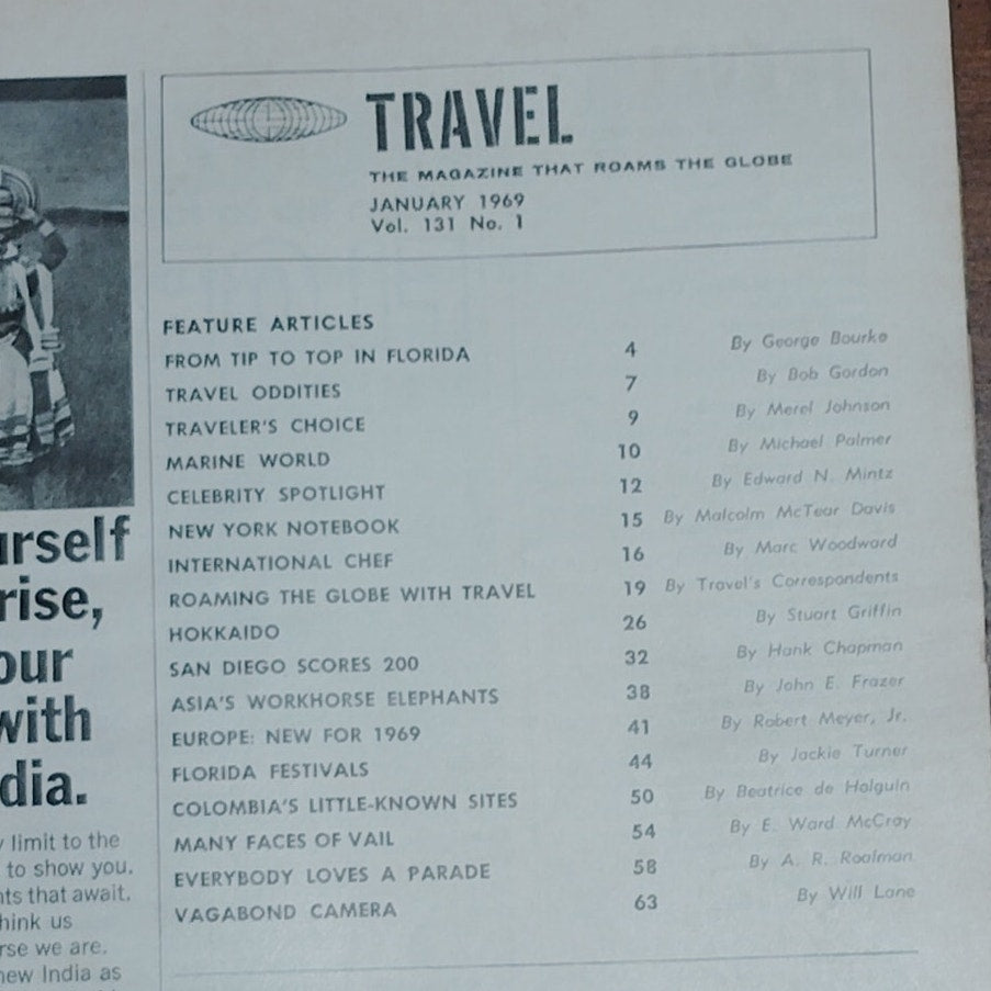 Vintage Travel Magazine January 1969 - Hokkaido Snow, Ice Skating, Sledding