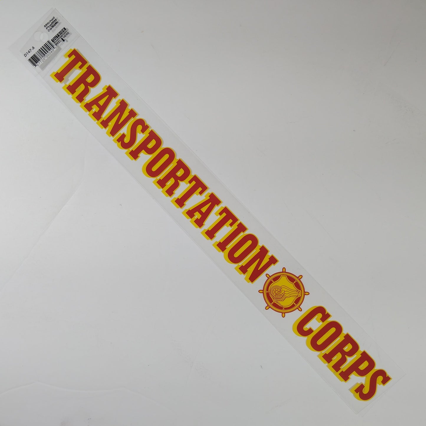 Transportation Corps Vinyl Clings – 15.5"x2" – Rear Window Decal w/ COA