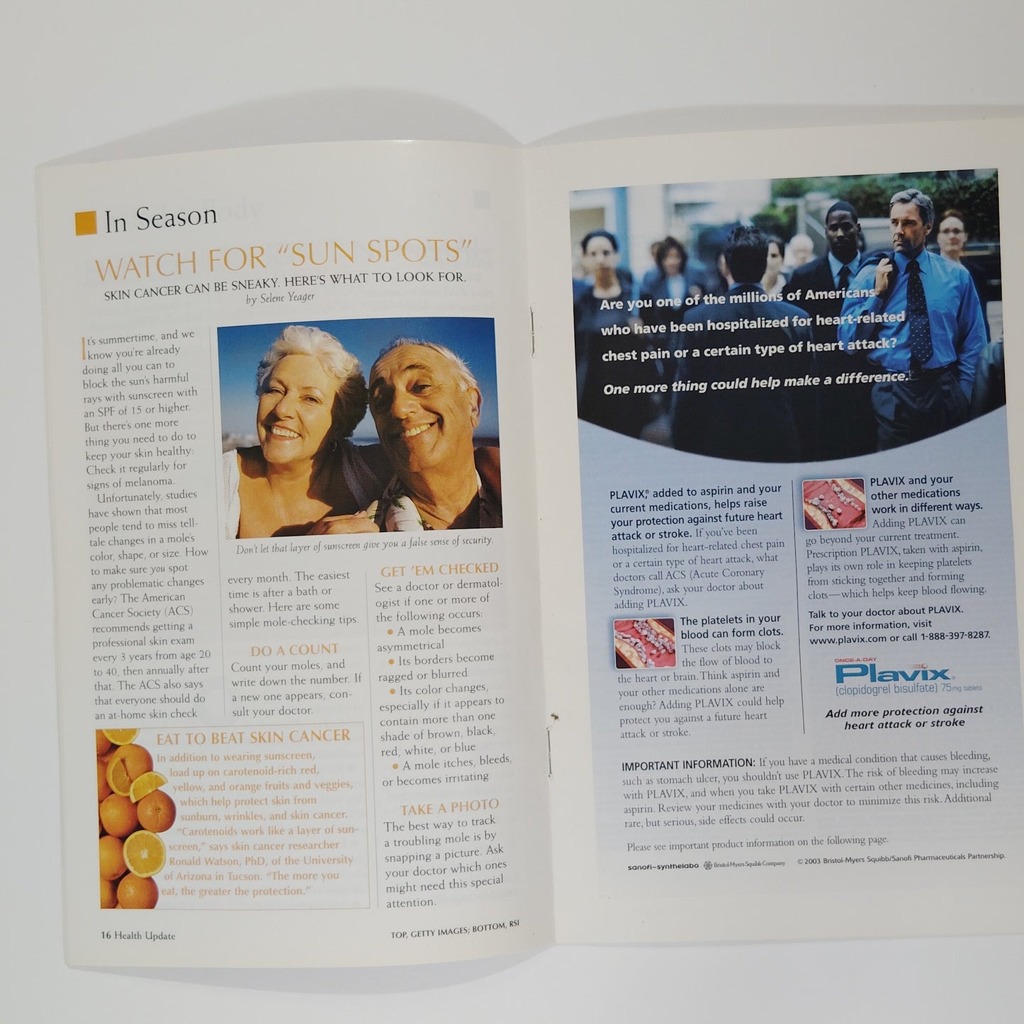 Health Update Summer 2003 – Vol. 2 Issue 3 – Lance Armstrong Cover – 30 Pages