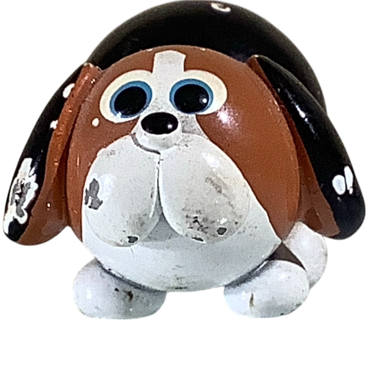 Miniature Glass and Clay Marblies Beagle Dog Figurine 3/4"H x 1-1/2"L