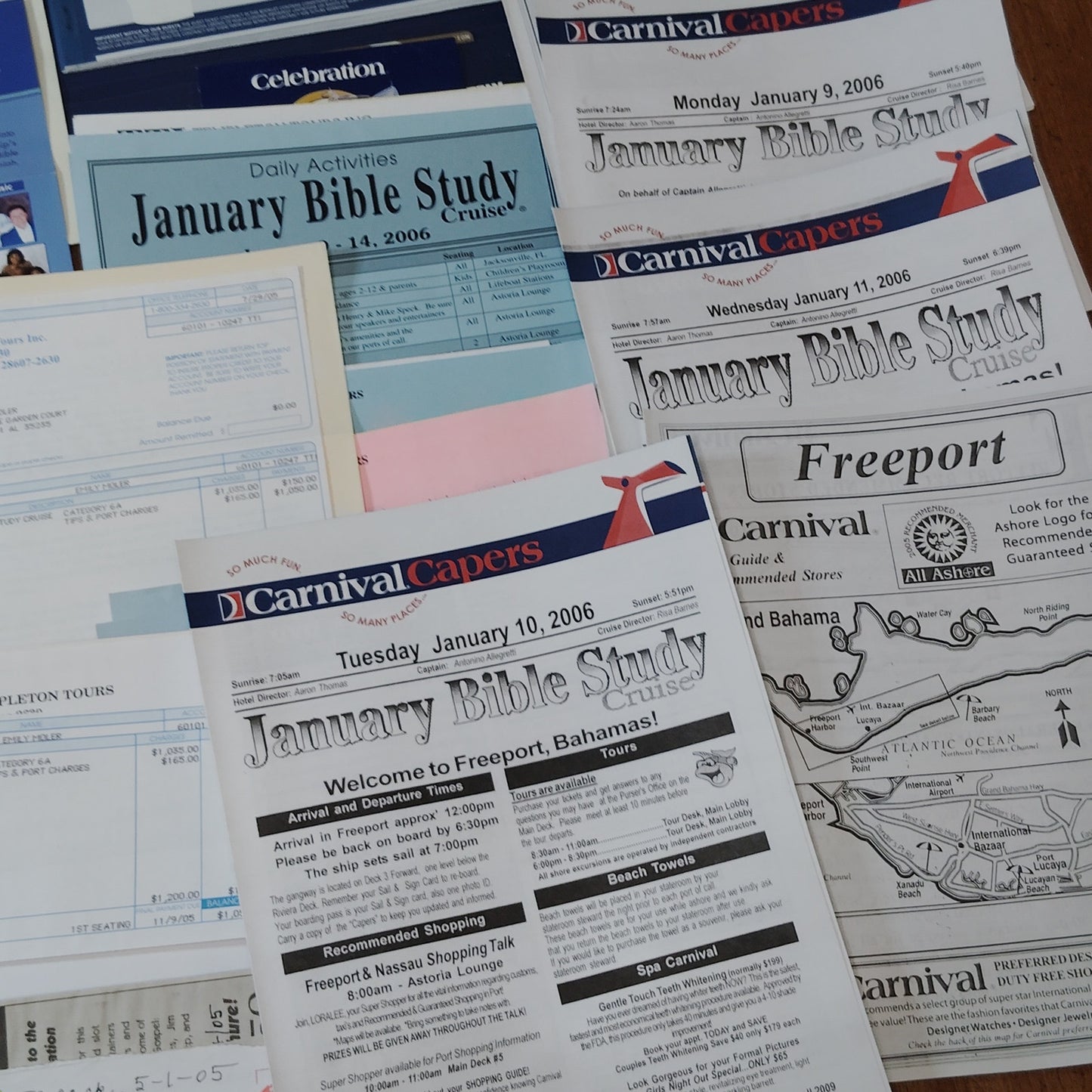 Christian Cruise 2006 Ephemera Collection - Carnival Cruise Line Memorabilia
