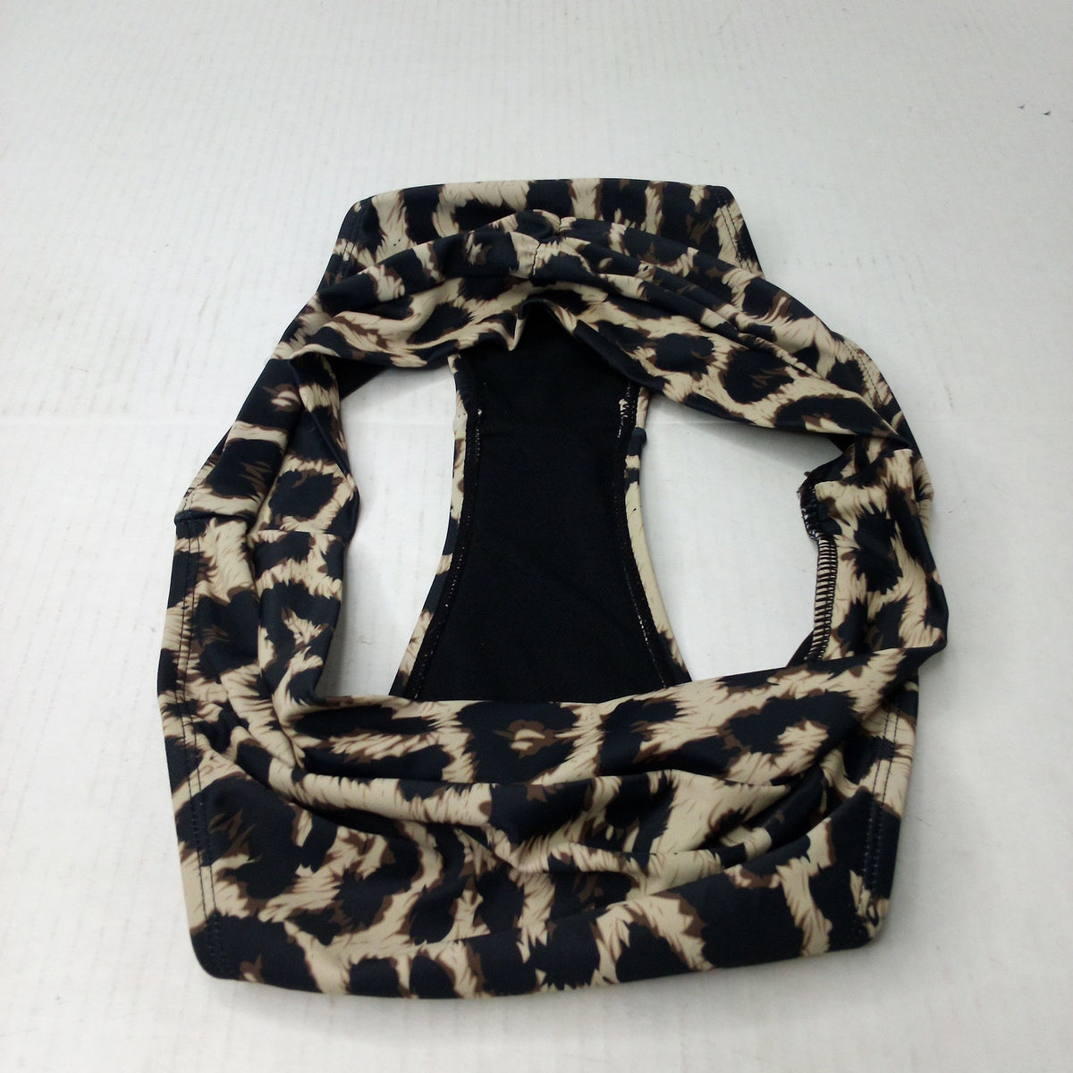 Leopard Print High-Cut Swim Bottoms XL Brown Black Cheeky Bikini Bottom