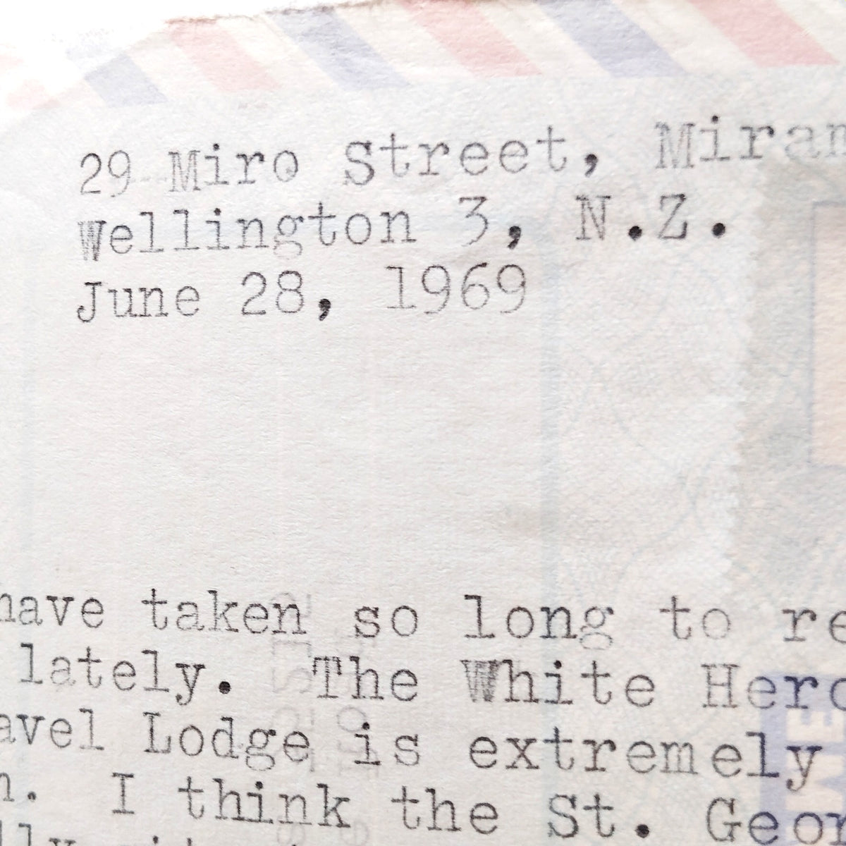 1969 New Zealand Aerogramme Air Letter to USA 8c Flag Stamp Croxley Cover