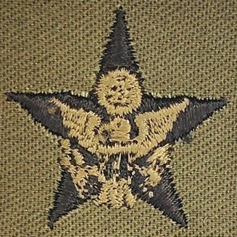 US Army General Staff Subdued OD Green Insignia Patch Pair – NOS 4‑7/8"