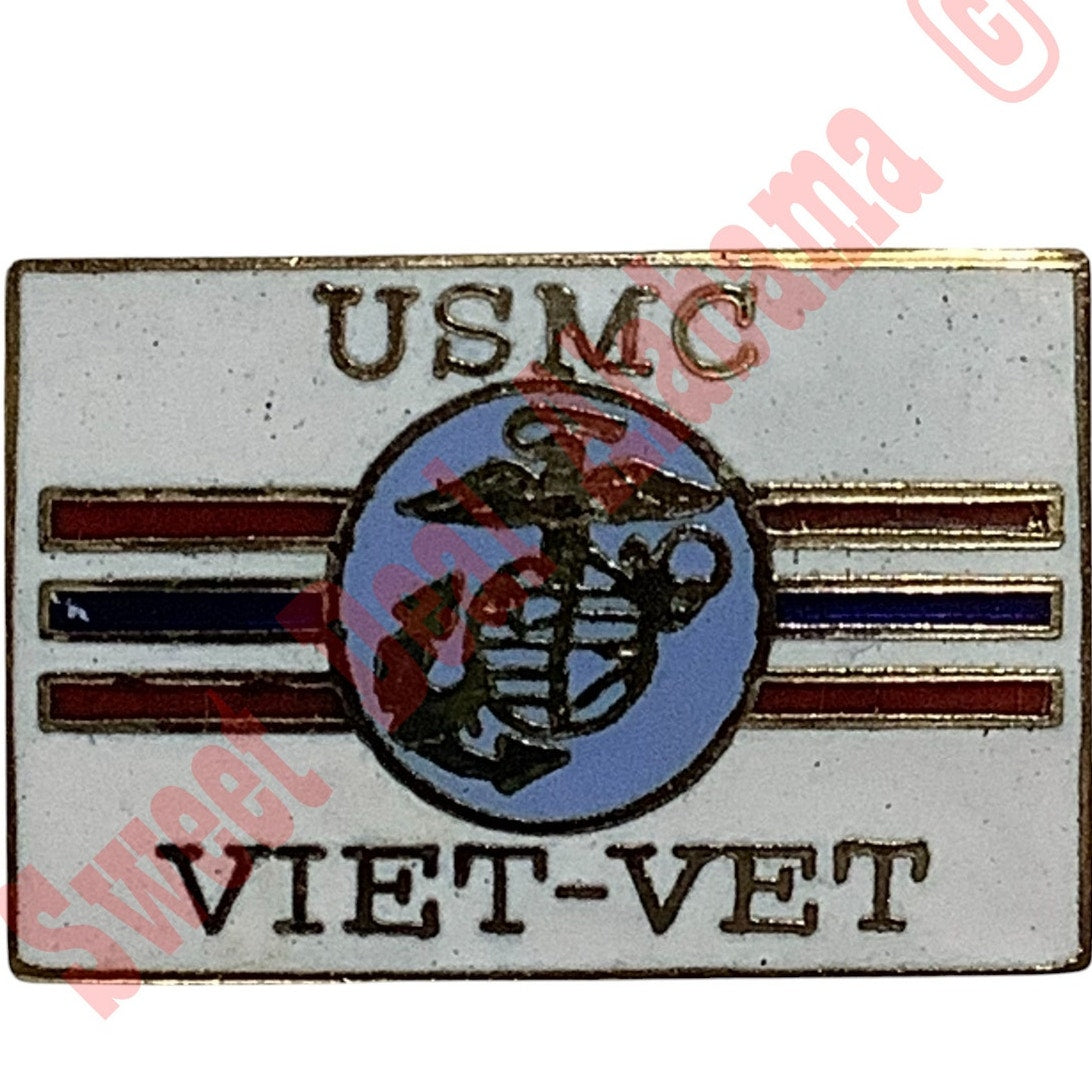 USMC Viet-Vet - Hat, Lapel Pin 5/8"H x 1"W