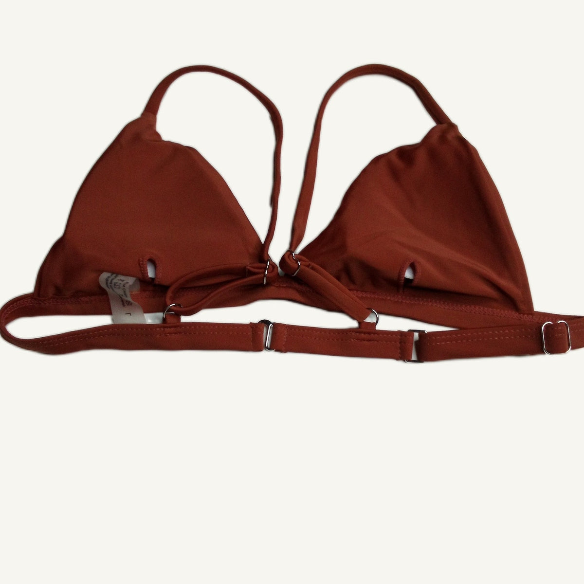 Burnt Orange Triangle Bikini Top L - Adjustable Straps, Back Clasp