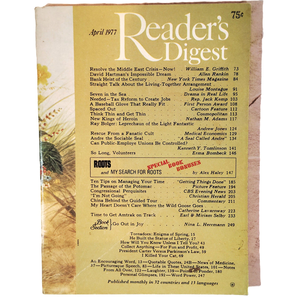 Reader's Digest April 1977 - Alex Haley's Roots Excerpt, Vintage Magazine