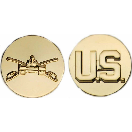 U.S. Army Enlisted Armor Novelty Hat Lapel Pin Set Brass 1" Disks, NIP