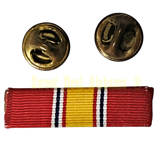 Ribbon Unit National Defense Service Ribbon, Hat/Lapel Pin 1-3/8"W x 3/8"H