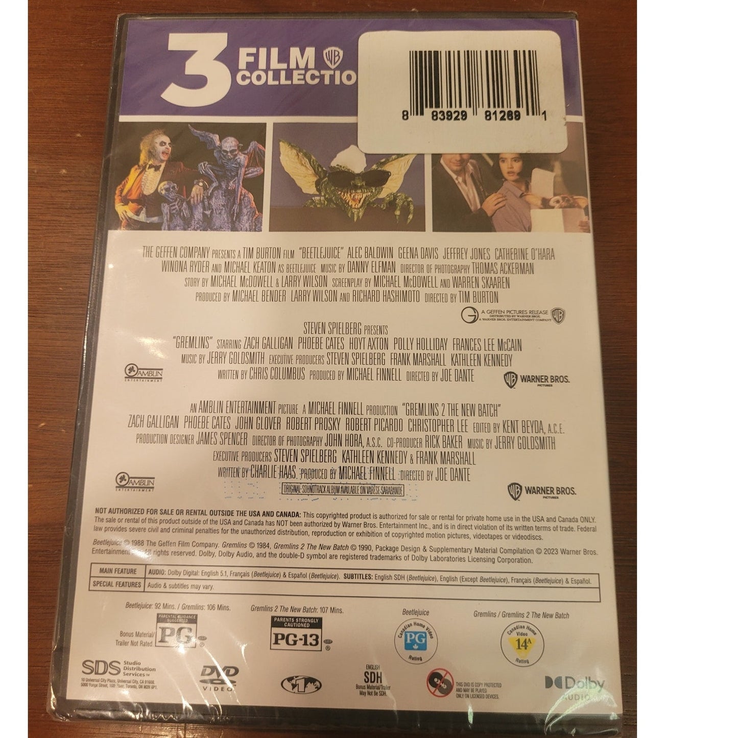 Beetlejuice / Gremlins / Gremlins 2 DVD 3-Movie Comedy Fantasy Collection