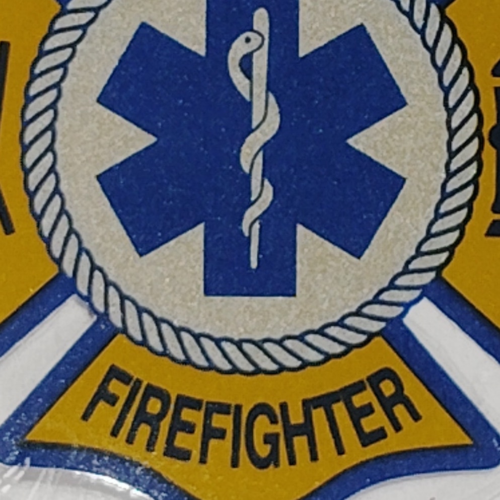 Firefighter/EMT Maltese Cross Decal – 3" D, Inside Window, Dual Role Symbol