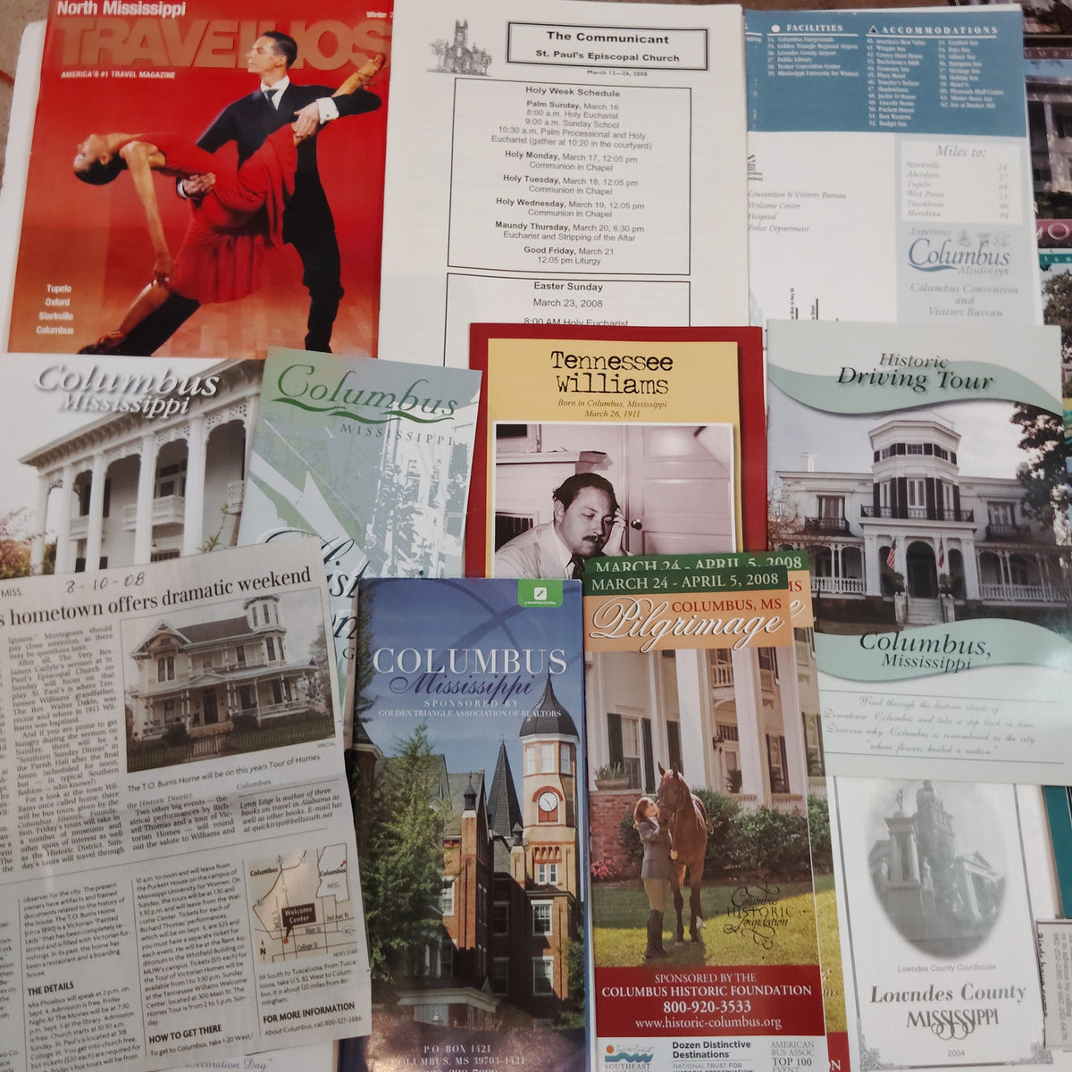 Columbus, MS Travel Guides & Event Programs (2004-2008) - Local Ephemera Lot