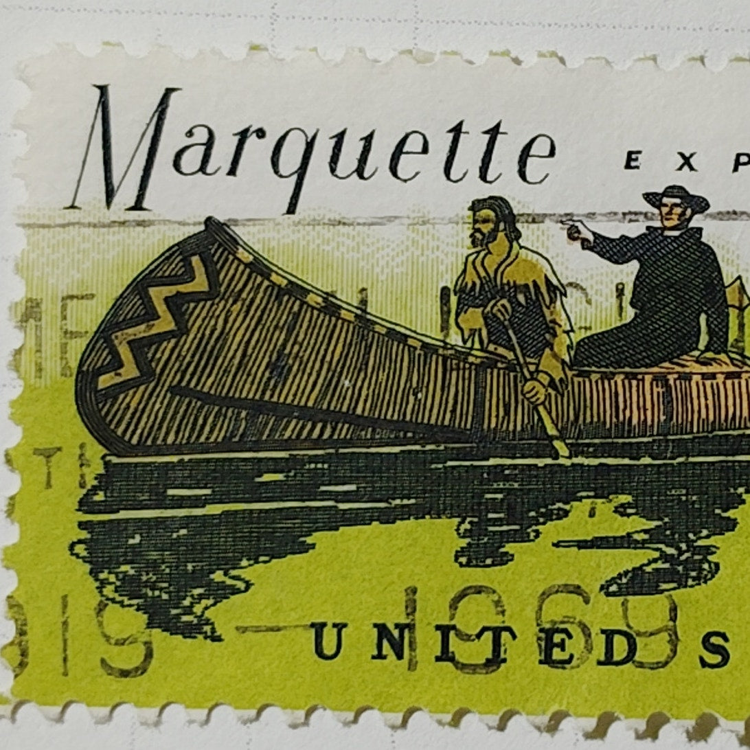 1968 US 6c Father Marquette Explorer Stamp #1356 Used Cancelled Philately