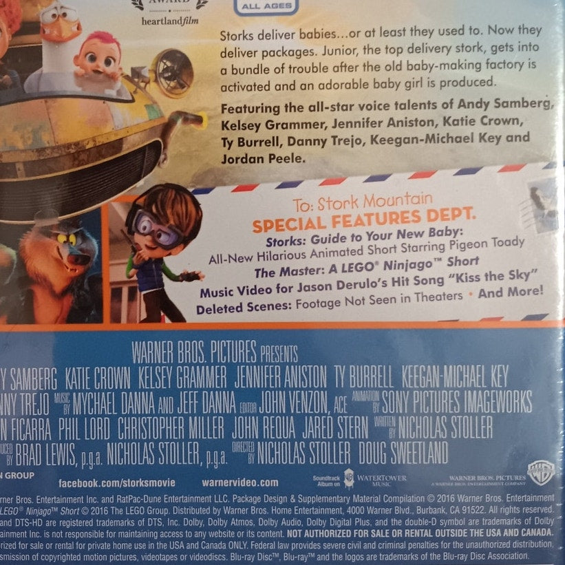 Storks – Blu-ray, 2016 Animated Family Comedy, Warner Bros., NIP