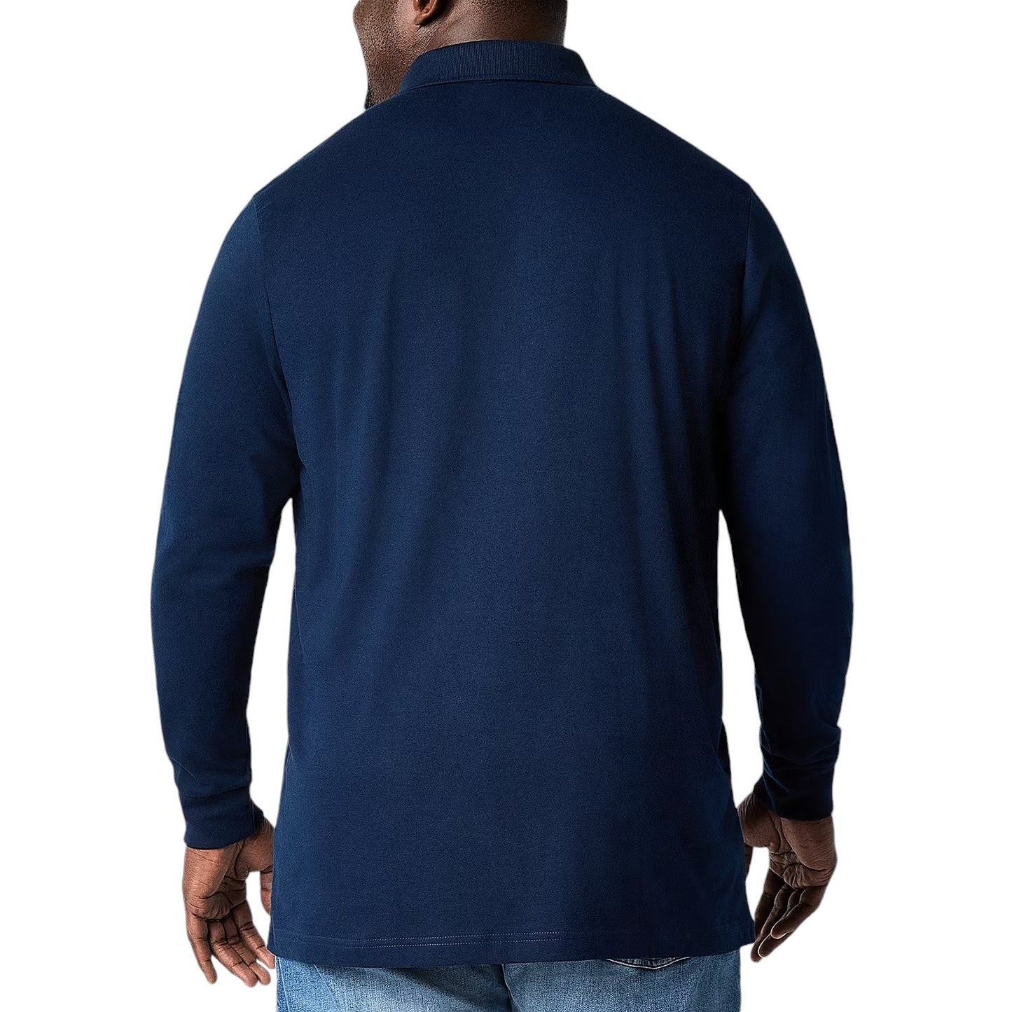 St. John's Bay Big and Tall Regular Fit Long Sleeve Polo Shirt, Sig Blue, 3XL