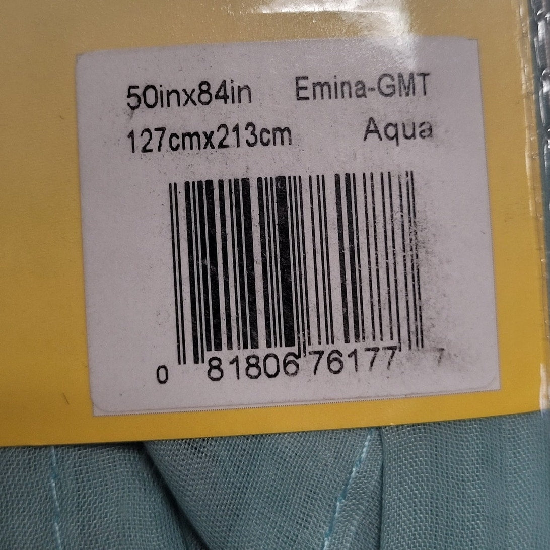 Eclipse Emina Crushed Sheer Voile Rod Grommet, Single Curtain Panel 50"x84" Aqua