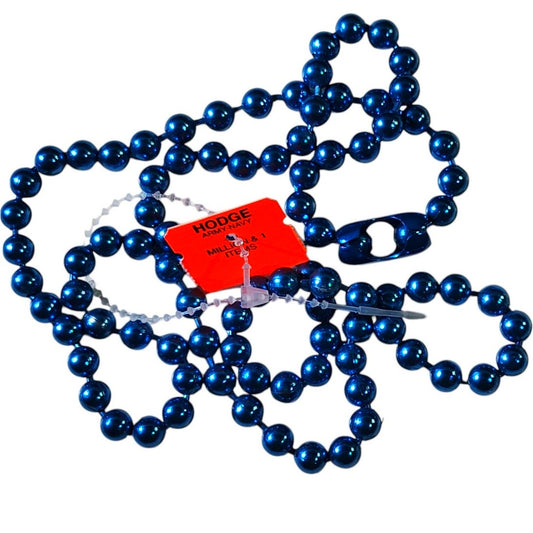6.5mm Oversized Military Dog Tag Chain Blue w/ Blue Connector 30" Length