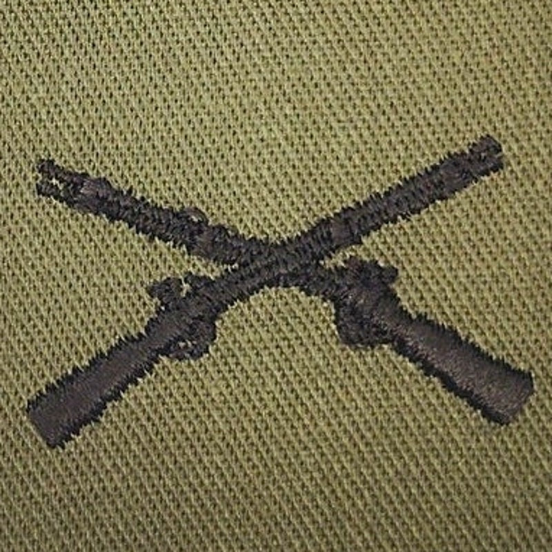 US Army Infantry Branch Patch Pair Subdued ODG 4‑1/8" × 2‑3/4" Sew‑On