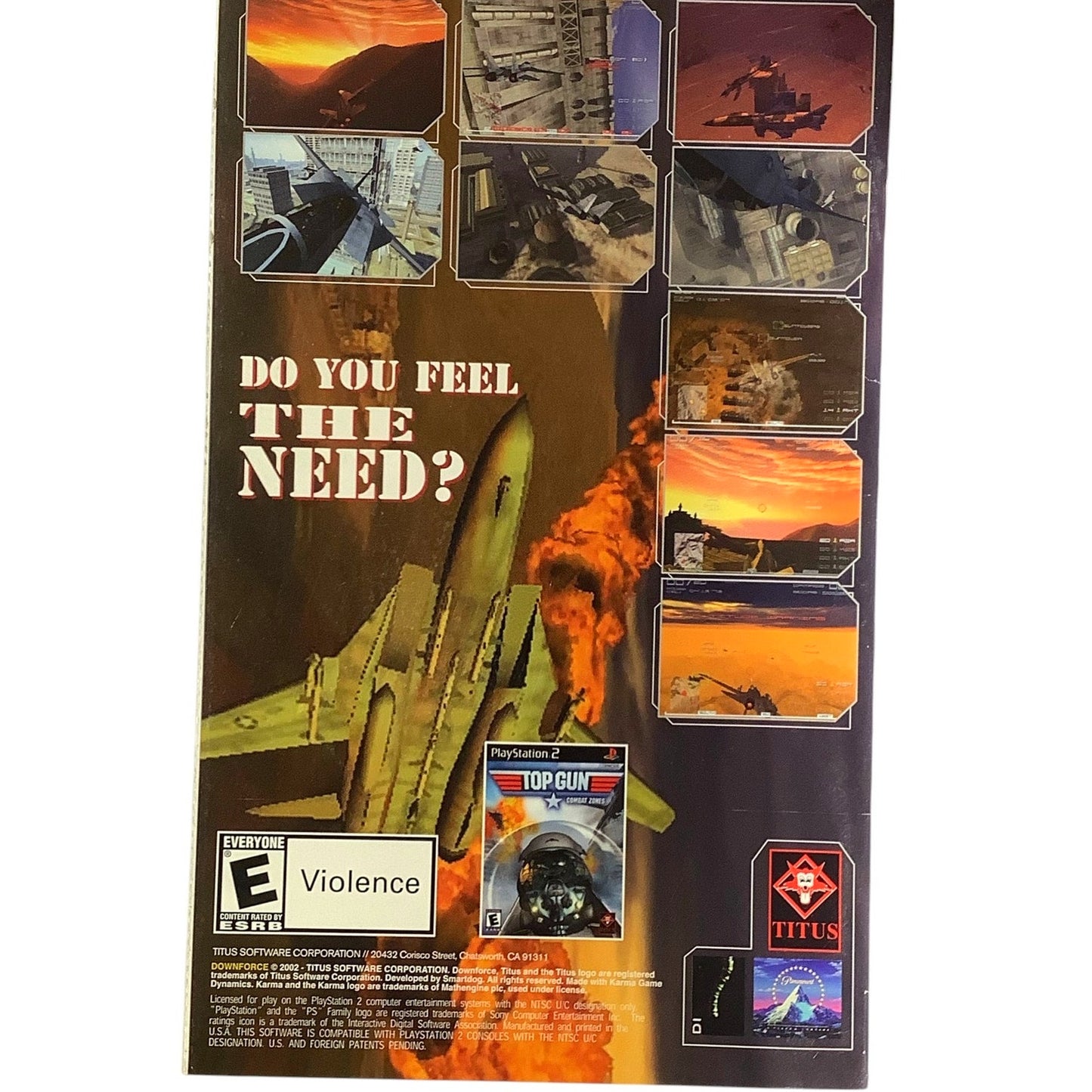 Downforce Game Manual for Playstation 2 PS2 Game (2002), Excellent Condition